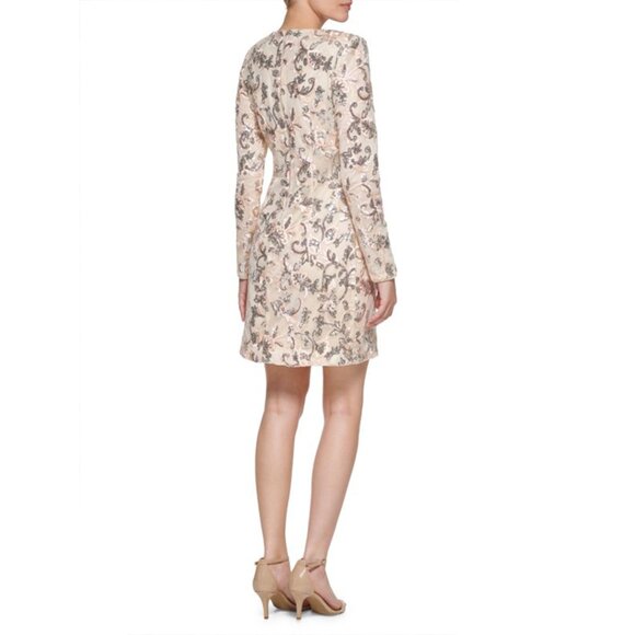 Vince Camuto Floral Embroidered Sheath Dress - Size 10P - Petite - Picture 2 of 7